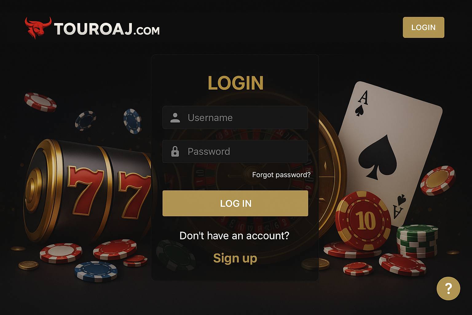 Login no Cassino TOUROAJ.COM